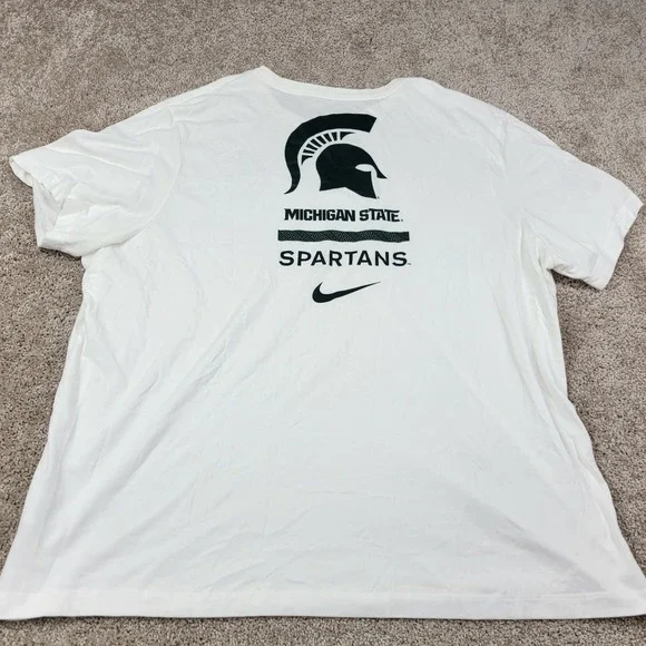 Nike Dri Fit Men's 3XL Michigan State Spartans Size 3XL White T Shirt - Picture 5 of 5